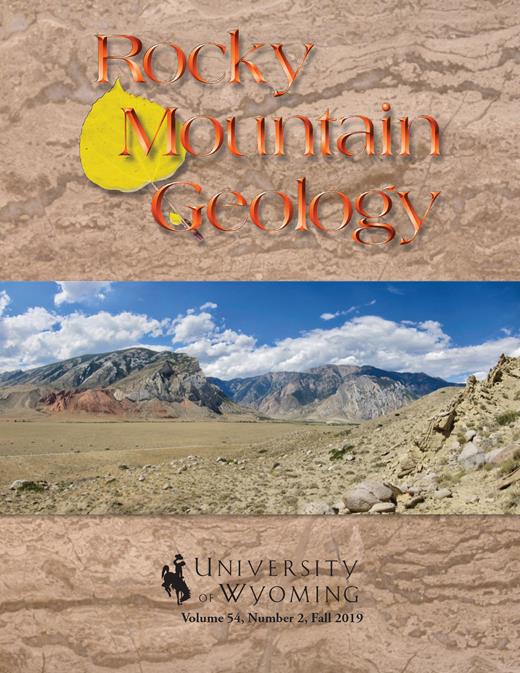 cover of Rocky Mountain Geology vol. 54, no. 2