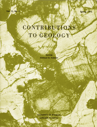 Contributions to Geology volume 11, number 1 cover