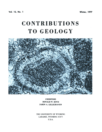 Contributions to Geology volume 15, number 1 cover