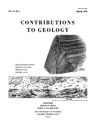 Contributions to Geology volume 17, number 1