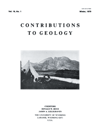 Contributions to Geology volume 18, number 1 cover