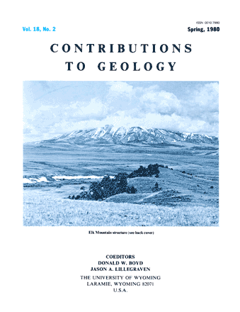 Contributions to Geology volume 18, number 2 cover