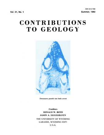 Contributions to Geology volume 21, number 1 cover