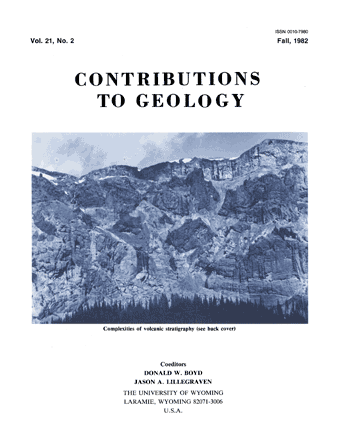 Contributions to Geology volume 21, number 2 cover