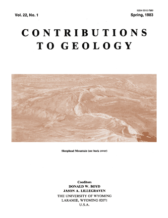 Contributions to Geology volume 22, number 1 cover