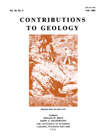 Contributions to Geology volume 22, number 2 cover