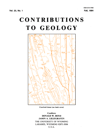 Contributions to Geology volume 23, number 1