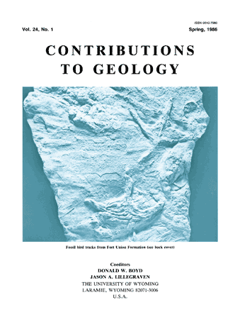 Contributions to Geology volume 24, number 1 cover