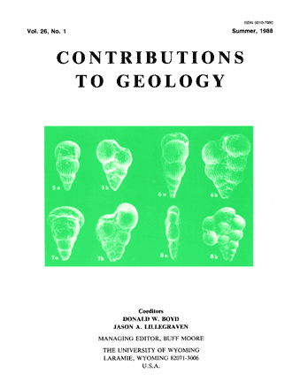 Contributions to Geology volume 26, number 1