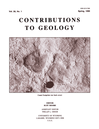 Contributions to Geology volume 28, number 1 cover