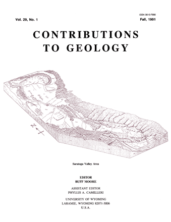 Contributions to Geology volume 29, number 1 cover