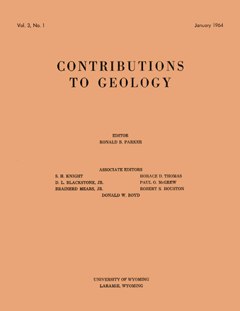 Contributions to Geology volume 3, number 1