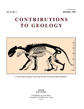 Contributions to Geology volume 31, number 1 cover