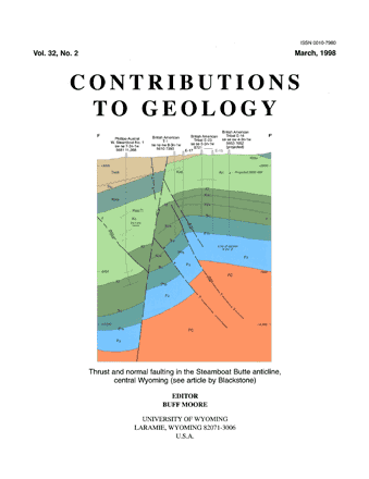 Contributions to Geology May 32:2 cover