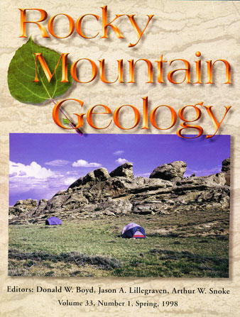 Rocky Mountain Geology cover volume 33, number 1