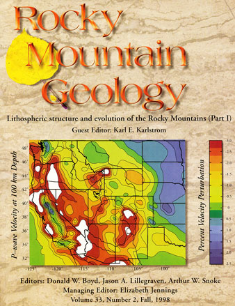 Rocky Mountain Geology cover volume 33 number 2