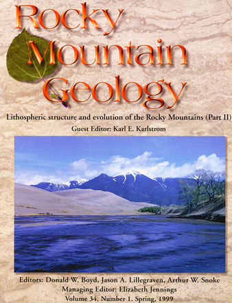 Rocky Mountain Geology cover volume 34 number 1