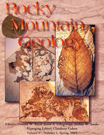 Rocky Mountain Geology cover volume 37, number 1