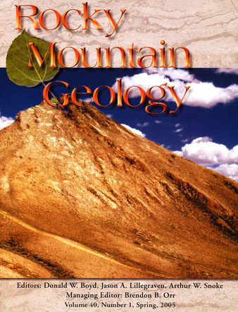 Rocky Mountain Geology cover volume 40 number 1