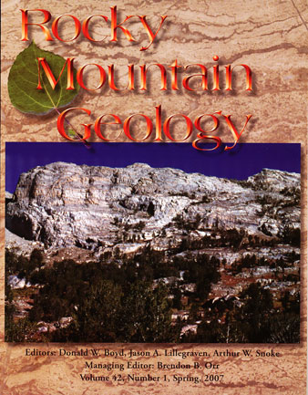 Rocky Mountain Geology cover volume 42 number 1