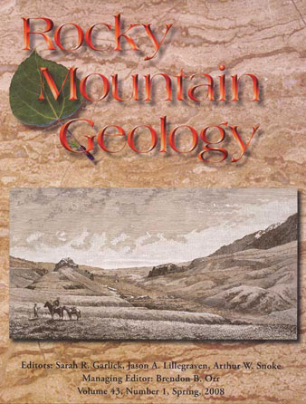 Rocky Mountain Geology cover volume 43 number 1