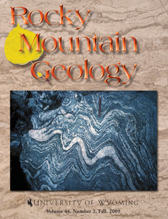 Rocky Mountain Geology cover volume 44, number 2