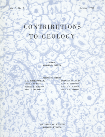 Contributions to Geology volume 5, number 2