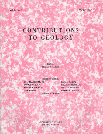 Contributions to Geology volume 6, number 1 cover