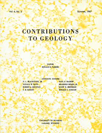 Contributions to Geology volume 6, number 2 cover