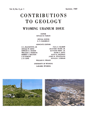 Contributions to Geology volume 8, number 2 part 1 cover