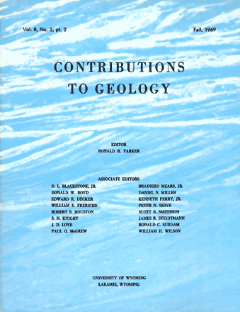 Contributions to Geology volume 8, number 2, part 2 cover