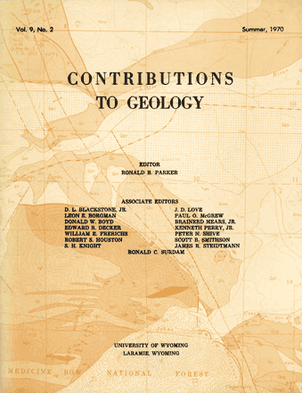 Contributions to Geology volume 9, number 2 cover