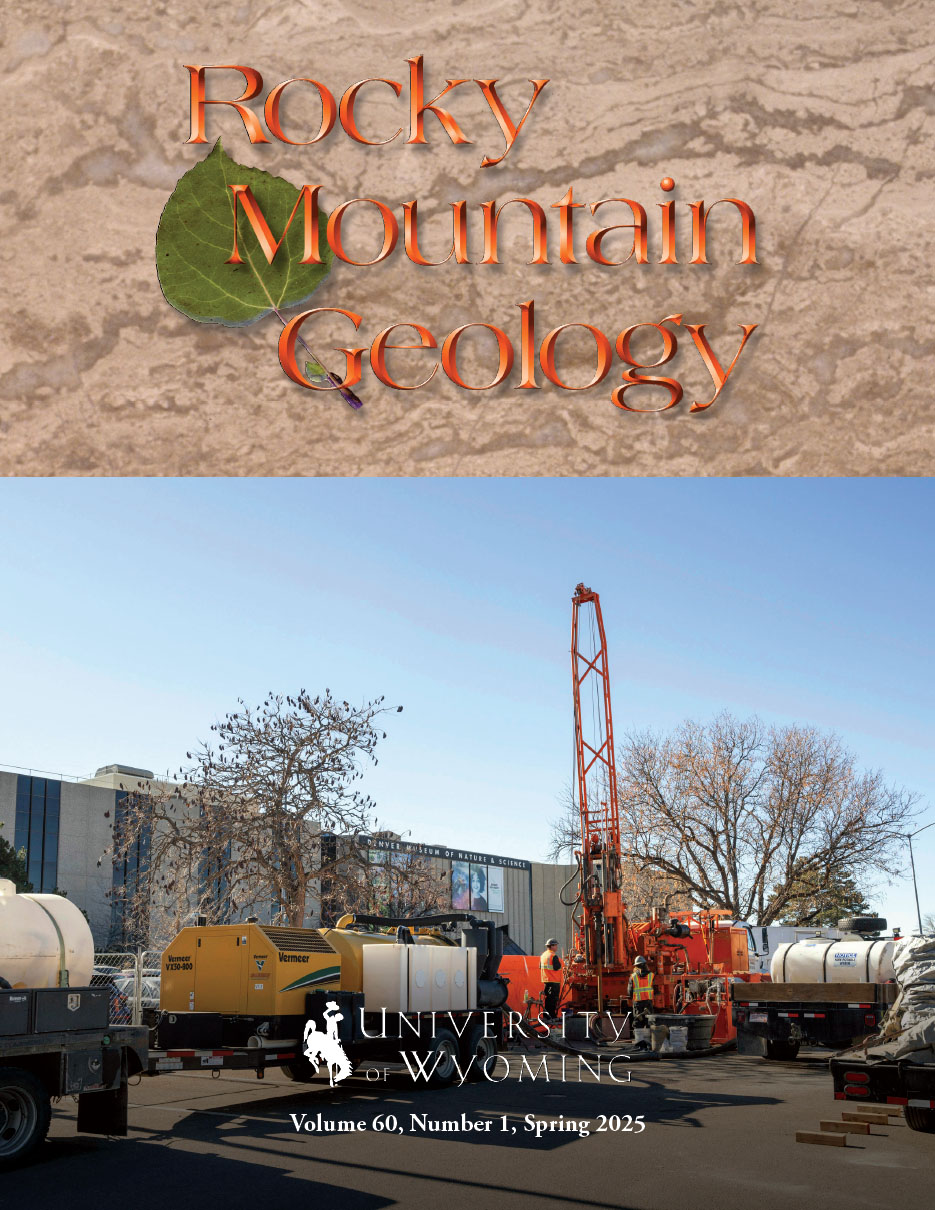 Cover for Rocky Mountain Geology spring 2025 issue