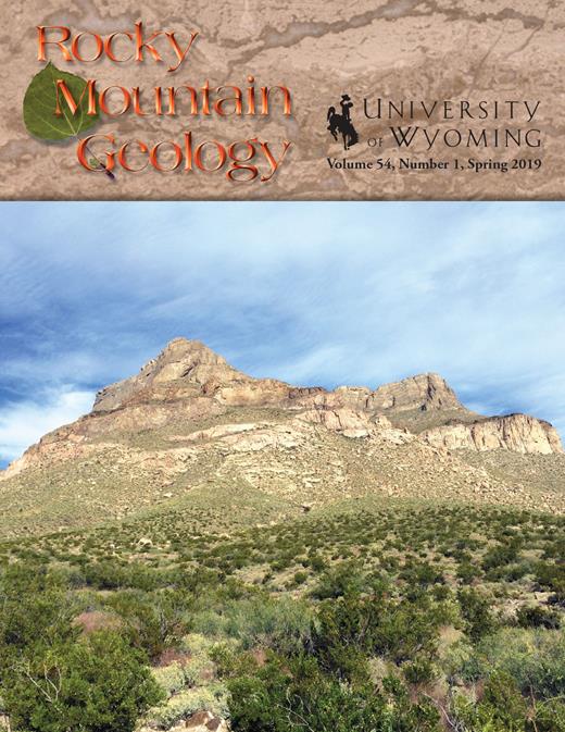 Rocky Mountain Geology cover volume 54 number 1