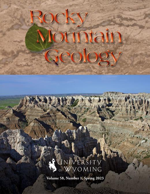 Rocky Mountain Geology cover volume 58, number 1