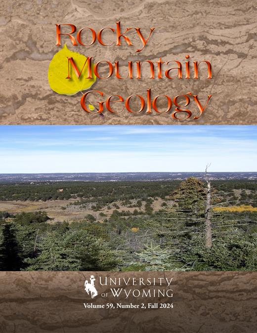 Rocky Mountain Geology vol. 59, no. 2 fall 2024 cover